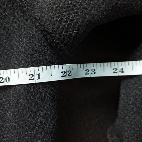 Annikki Karvinen Grey & Red Long 100% Wool Oversized Coat Handmade in Finland - Picture 12 of 14